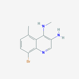 molecular formula C11H12BrN3 B13202973 8-Bromo-N4,5-dimethylquinoline-3,4-diamine 