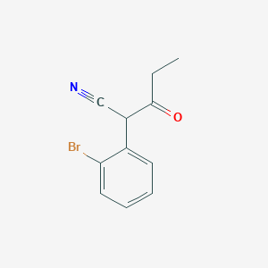 molecular formula C11H10BrNO B13203002 2-(2-Bromophenyl)-3-oxopentanenitrile 