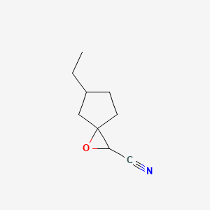 molecular formula C9H13NO B13203006 5-Ethyl-1-oxaspiro[2.4]heptane-2-carbonitrile 