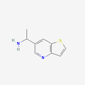 molecular formula C9H10N2S B13203020 1-{Thieno[3,2-b]pyridin-6-yl}ethan-1-amine 