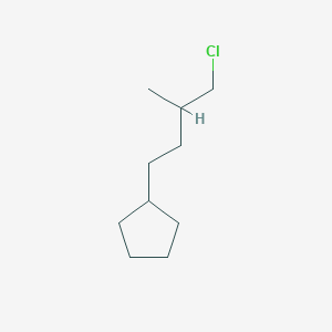 molecular formula C10H19Cl B13203023 (4-Chloro-3-methylbutyl)cyclopentane 