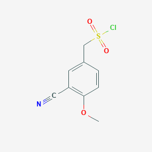 molecular formula C9H8ClNO3S B13203028 (3-Cyano-4-methoxyphenyl)methanesulfonyl chloride 