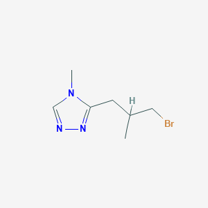 molecular formula C7H12BrN3 B13203051 3-(3-Bromo-2-methylpropyl)-4-methyl-4H-1,2,4-triazole 