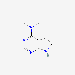molecular formula C8H12N4 B13203070 N,N-Dimethyl-5H,6H,7H-pyrrolo[2,3-d]pyrimidin-4-amine 