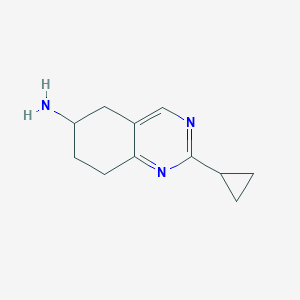 molecular formula C11H15N3 B13203074 2-Cyclopropyl-5,6,7,8-tetrahydroquinazolin-6-amine 