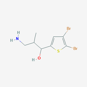 molecular formula C8H11Br2NOS B13203075 3-Amino-1-(4,5-dibromothiophen-2-yl)-2-methylpropan-1-ol 