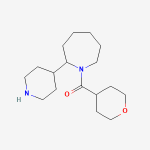 molecular formula C17H30N2O2 B13203090 1-[(Oxan-4-yl)carbonyl]-2-(piperidin-4-yl)azepane 