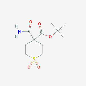 molecular formula C11H19NO5S B13203095 tert-Butyl 4-carbamoyl-1,1-dioxo-1lambda6-thiane-4-carboxylate 