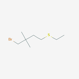molecular formula C8H17BrS B13203119 1-Bromo-4-(ethylsulfanyl)-2,2-dimethylbutane 