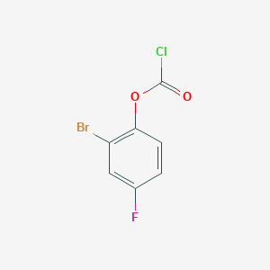 molecular formula C7H3BrClFO2 B13203154 2-Bromo-4-fluorophenyl chloroformate 