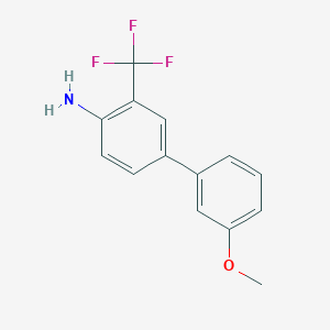 molecular formula C14H12F3NO B13203195 4-(3-Methoxyphenyl)-2-(trifluoromethyl)aniline 