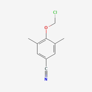 molecular formula C10H10ClNO B13203219 4-(Chloromethoxy)-3,5-dimethylbenzonitrile 