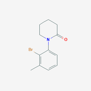 molecular formula C12H14BrNO B13203244 1-(2-Bromo-3-methylphenyl)piperidin-2-one 