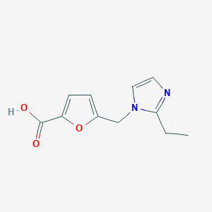 molecular formula C11H12N2O3 B1320328 5-[(2-ethyl-1H-imidazol-1-yl)methyl]-2-furoic acid CAS No. 893742-39-7