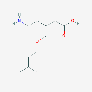 molecular formula C11H23NO3 B13203305 5-Amino-3-[(3-methylbutoxy)methyl]pentanoic acid 