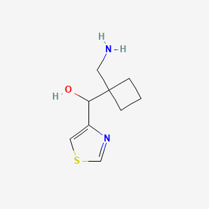 molecular formula C9H14N2OS B13203319 [1-(Aminomethyl)cyclobutyl](1,3-thiazol-4-yl)methanol 