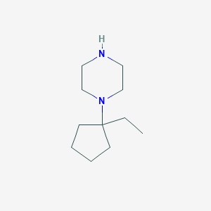 molecular formula C11H22N2 B13203340 1-(1-Ethylcyclopentyl)piperazine 