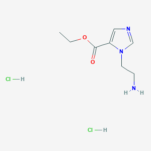 molecular formula C8H15Cl2N3O2 B13203368 Ethyl 1-(2-aminoethyl)-1H-imidazole-5-carboxylate dihydrochloride 