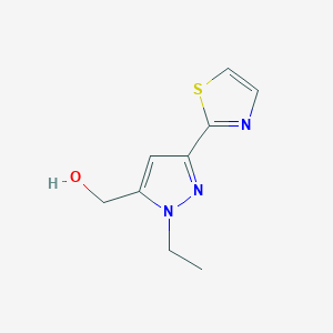 molecular formula C9H11N3OS B13203413 [1-Ethyl-3-(1,3-thiazol-2-yl)-1H-pyrazol-5-yl]methanol 