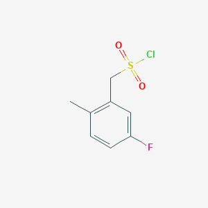 molecular formula C8H8ClFO2S B13203421 (5-Fluoro-2-methylphenyl)methanesulfonyl chloride 