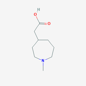 molecular formula C9H17NO2 B13203437 2-(1-Methylazepan-4-yl)acetic acid 