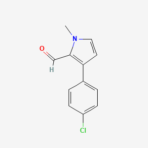 molecular formula C12H10ClNO B13203462 3-(4-Chlorophenyl)-1-methyl-1H-pyrrole-2-carbaldehyde 