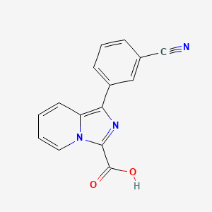 molecular formula C15H9N3O2 B13203486 1-(3-Cyanophenyl)imidazo[1,5-a]pyridine-3-carboxylic acid 