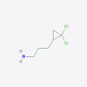 molecular formula C6H11Cl2N B13203493 3-(2,2-Dichlorocyclopropyl)propan-1-amine 