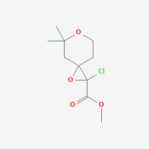 molecular formula C10H15ClO4 B13203497 Methyl 2-chloro-5,5-dimethyl-1,6-dioxaspiro[2.5]octane-2-carboxylate 