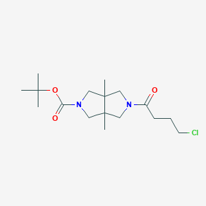 molecular formula C17H29ClN2O3 B13203507 tert-Butyl 5-(4-chlorobutanoyl)-3a,6a-dimethyl-octahydropyrrolo[3,4-c]pyrrole-2-carboxylate 
