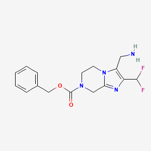 molecular formula C16H18F2N4O2 B13203515 Benzyl 3-(aminomethyl)-2-(difluoromethyl)-5H,6H,7H,8H-imidazo[1,2-a]pyrazine-7-carboxylate 