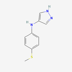 molecular formula C10H11N3S B13203528 N-[4-(Methylsulfanyl)phenyl]-1H-pyrazol-4-amine 