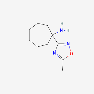 molecular formula C10H17N3O B13203543 1-(5-Methyl-1,2,4-oxadiazol-3-yl)cycloheptan-1-amine 