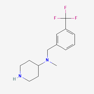 molecular formula C14H19F3N2 B13203547 N-Methyl-N-{[3-(trifluoromethyl)phenyl]methyl}piperidin-4-amine 