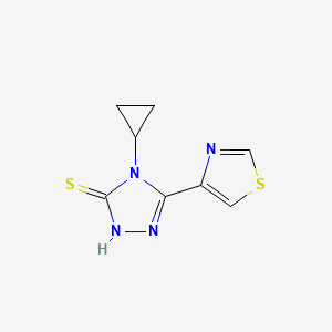 molecular formula C8H8N4S2 B13203562 4-Cyclopropyl-5-(1,3-thiazol-4-YL)-4H-1,2,4-triazole-3-thiol 