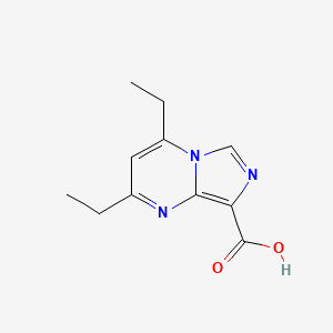molecular formula C11H13N3O2 B13203572 2,4-Diethylimidazo[1,5-a]pyrimidine-8-carboxylic acid 