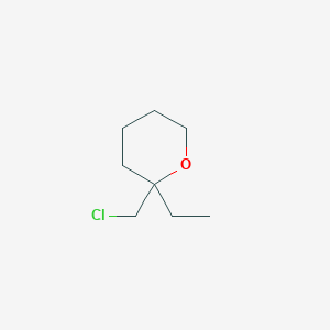 molecular formula C8H15ClO B13203576 2-(Chloromethyl)-2-ethyloxane 