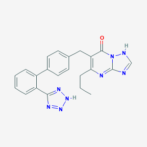 molecular formula C22H20N8O B132036 5-propyl-6-[[4-[2-(2H-tetrazol-5-yl)phenyl]phenyl]methyl]-1H-[1,2,4]triazolo[1,5-a]pyrimidin-7-one CAS No. 151327-03-6