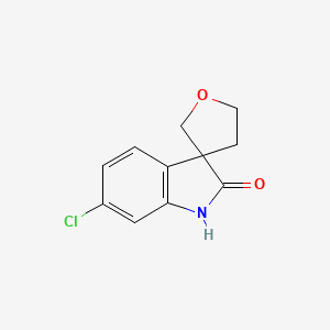 molecular formula C11H10ClNO2 B13203612 6-Chloro-1,2-dihydrospiro[indole-3,3'-oxolane]-2-one 