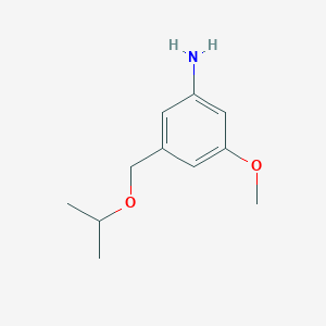 molecular formula C11H17NO2 B13203645 3-Methoxy-5-[(propan-2-yloxy)methyl]aniline 