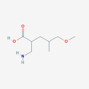 molecular formula C8H17NO3 B13203650 2-(Aminomethyl)-5-methoxy-4-methylpentanoic acid 