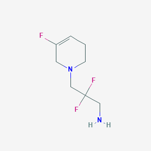 molecular formula C8H13F3N2 B13203694 2,2-Difluoro-3-(5-fluoro-1,2,3,6-tetrahydropyridin-1-yl)propan-1-amine 