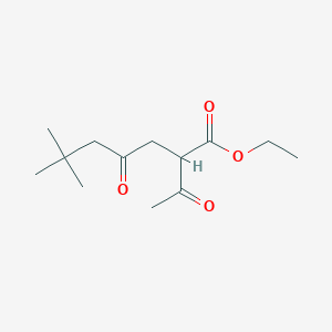 molecular formula C13H22O4 B13203700 Ethyl 2-acetyl-6,6-dimethyl-4-oxoheptanoate 