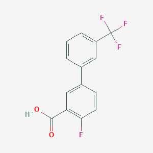 molecular formula C14H8F4O2 B1320371 2-氟-5-(3-三氟甲基苯基)苯甲酸 CAS No. 926235-51-0