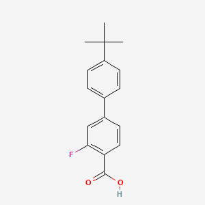molecular formula C17H17FO2 B1320373 4'-(tert-Butyl)-3-fluoro-[1,1'-biphenyl]-4-carboxylic acid CAS No. 926236-47-7