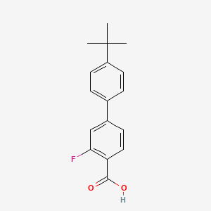 molecular formula C17H17FO2 B1320373 4'-(叔丁基)-3-氟-[1,1'-联苯]-4-羧酸 CAS No. 926236-47-7