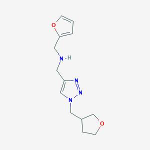 molecular formula C13H18N4O2 B13203731 [(Furan-2-yl)methyl]({1-[(oxolan-3-yl)methyl]-1H-1,2,3-triazol-4-yl}methyl)amine 