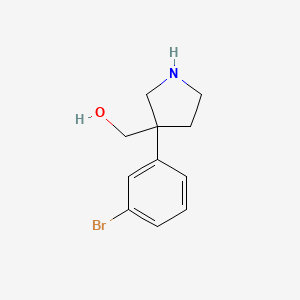 molecular formula C11H14BrNO B13203737 [3-(3-Bromophenyl)pyrrolidin-3-yl]methanol 