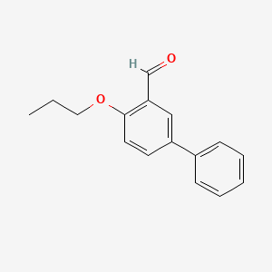 molecular formula C16H16O2 B1320376 4-Propoxy[1,1'-biphenyl]-3-carbaldehyde CAS No. 883532-43-2