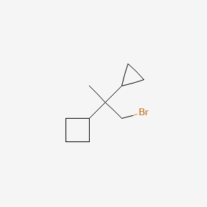 molecular formula C10H17Br B13203767 (1-Bromo-2-cyclopropylpropan-2-yl)cyclobutane 